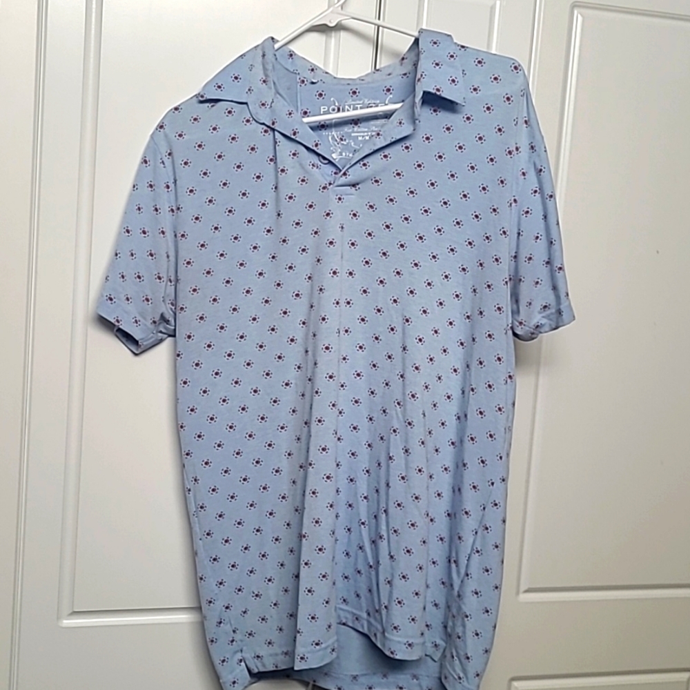Unique, vibrant, blue polo